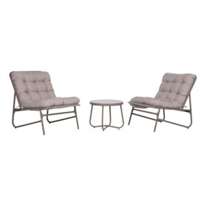 Aiamööblikomplekt JIVE laud ja 2 tooli, taupe