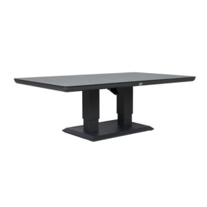 Laud TOMSON 150x90xH2-75 cm, tumehall klaasplaadiga