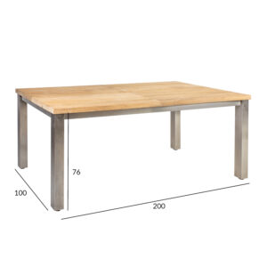 Laud NAUTICA 200/300x100xH76cm, tiikpuu