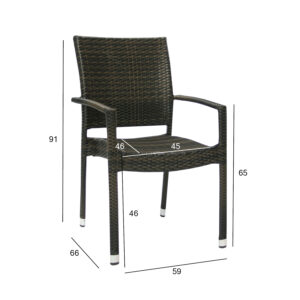 Tool WICKER-3 käetugedega, tumepruun
