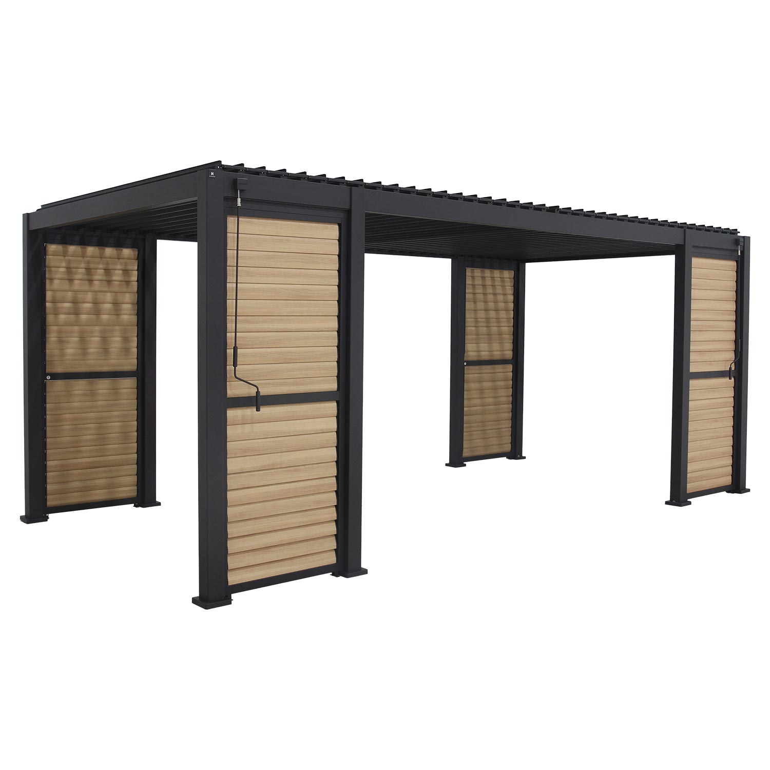 Varikatus MIRADOR-111 lamellseintega 3x6m, tumehall - Pilt 3