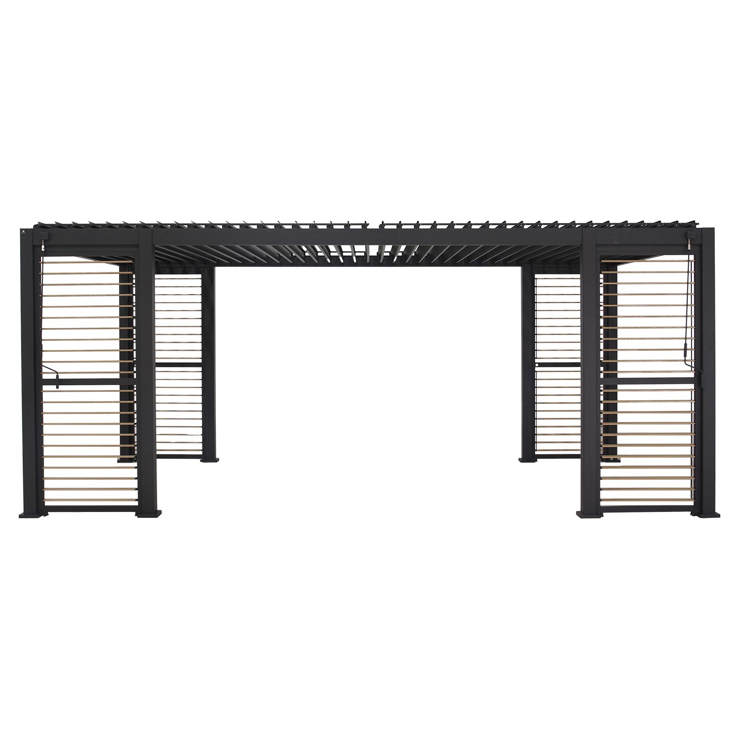 Varikatus MIRADOR-111 lamellseintega 3x6m, tumehall - Pilt 4