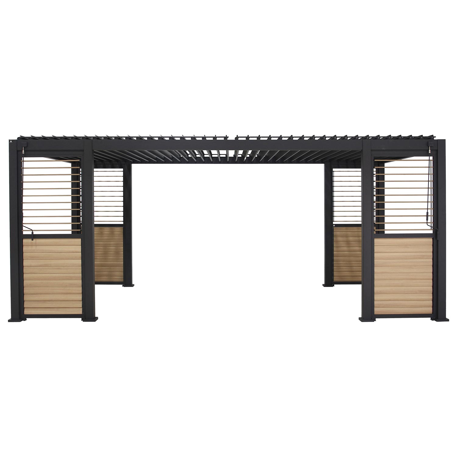 Varikatus MIRADOR-111 lamellseintega 3x6m, tumehall - Pilt 5