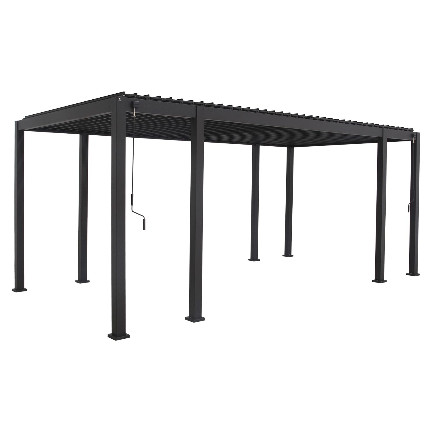 Varikatus MIRADOR-111 lamellseintega 3x6m, tumehall - Pilt 6