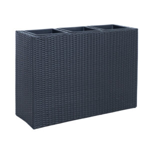 Lillekast WICKER 84x30xH62cm, must