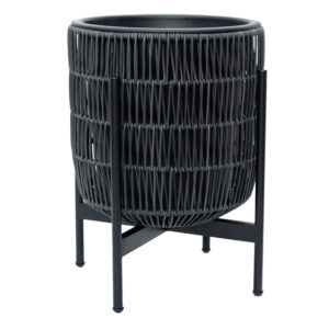 Lillepott WICKER alusega 38x38xH49cm, must