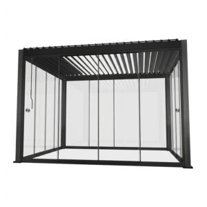 Varikatus MIRADOR-111 3x3m klaasist lükandseintega, tumehall