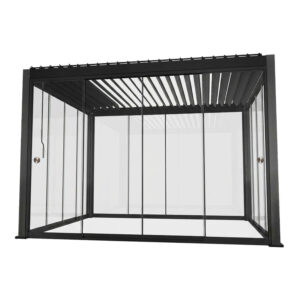 Varikatus MIRADOR-111 3x4m klaasist lükandseintega, tumehall