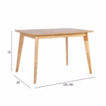 Söögilaud JONNA 120/160x80xH76cm, tamm - Pilt 4