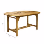 Laud FINLAY 153/195x90xH72cm, akaatsia - Pilt 3
