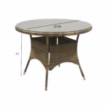 Laud WICKER D100xH71 cm, cappuccino - Pilt 3