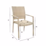 Tool WICKER-3 käetugedega, beež - Pilt 2