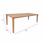 Laud MALDIVE 220x100xH75cm, tiikpuu - Pilt 5