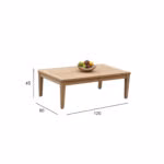 Diivanilaud MALDIVE 120x80xH45cm, tiikpuu - Pilt 3