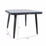 Laud MARIE 100x100xH74cm, hall - Pilt 2