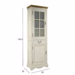 Vitriinkapp SAMIRA 60x35xH195,5cm, antiikvalge/naturaalne - Pilt 3