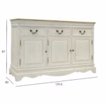 Kummut SAMIRA 131,5x43xH87cm, antiikvalge - Pilt 3
