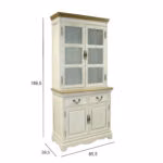 Vitriinkapp SAMIRA 85,5x39,5/31xH189,5cm, antiikvalge - Pilt 2
