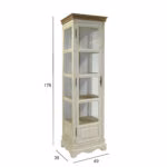 Vitriinkapp SAMIRA 49x39xH178cm, antiikvalge/naturaalne - Pilt 2