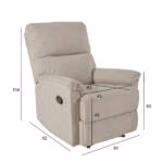 Tugitool GUSTAV manuaalne recliner, taup - Pilt 2