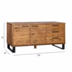 Kummut ROTTERDAM 175x45xH73cm, tamm - Pilt 3