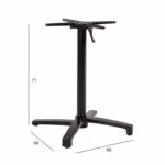 Lauajalg BISTRO 67x67xH72cm, must - Pilt 3