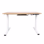 Töölaud ERGO 1-mootoriga 120x60xH73-121cm, tamm/valge - Pilt 2