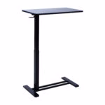 Töölaud ERGO ühe jalaga 70x40xH66-106cm, manuaalne, must - Pilt 2