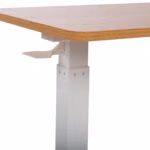 Töölaud ERGO ühe jalaga 70x40xH66-106cm, manuaalne, tamm/valge - Pilt 5