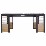 Varikatus MIRADOR-111 lamellseintega 3x6m, tumehall - Pilt 5