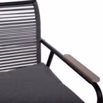 Aiamööblikomplekt MACOS laud, diivan ja 2 tooli, hall/must - Pilt 5
