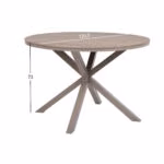 Laud PORTO D110,5xH73cm, beež/hall - Pilt 5
