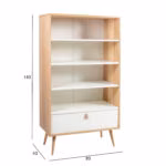 Riiul HELENA WHITE_80x40xH140cm, naturaa - Pilt 4