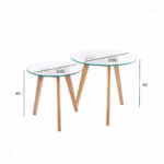 Abilauad HELENA 2tk komplektis D50xH45cm, D40xH40cm, klaas - Pilt 2