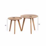 Abilauad HELENA 2tk komplektis D50xH45cm, D40xH40cm, tamm - Pilt 2