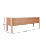 TV laud GARDENIA 153x43xH50,5cm, tamm - Pilt 4