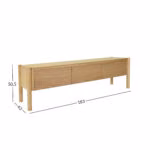 TV laud GARDENIA 183x43xH50,5cm, tamm - Pilt 3