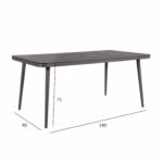 Laud ANDROS 180x90xH75cm, hall - Pilt 2