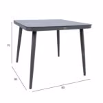 Laud ANDROS 90x90xH75cm, hall - Pilt 5