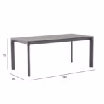 Laud CARVES 180x90xH75cm, antratsiit - Pilt 3