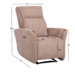 Tugitool HEIDY elektriline recliner, helepruun - Pilt 2