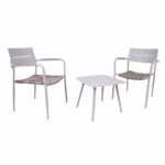 Rõdukomplekt COCORA laud, 2 tooli, taupe - Pilt 2