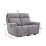 Diivan MAREN 2-kohaline manuaalne recliner, hall - Pilt 7