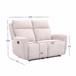 Diivan MAREN 2-kohaline manuaalne recliner, beež - Pilt 7