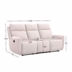 Diivan MAREN 3-kohaline manuaalne recliner, beež - Pilt 7