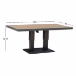 Laud PARKER 150x90xH52-75cm, hall - Pilt 3