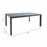 Laud TOMSON 176x100xH73 cm, tumehall - Pilt 2
