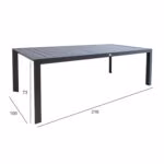Laud TOMSON 216x100xH73 cm, tumehall - Pilt 2