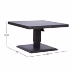 Laud TOMSON 85x85xH52-75cm, tumehall - Pilt 5