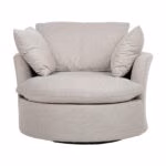 Tugitool FLUFFY pöörlev 110x105xH65/86cm, helehall - Pilt 2